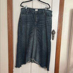 Wash Lab High-Low Denim Skirt in Classic Blue